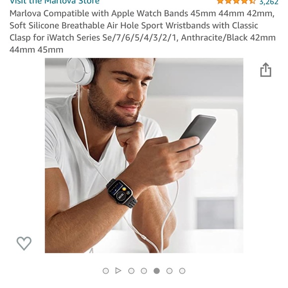 Marlova Compatible with Apple Watch Bands Soft Silicone Breathable - Picture 7 of 11